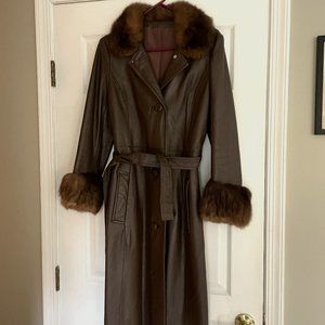 Genuine Vintage Leather & Fur Trench Coat